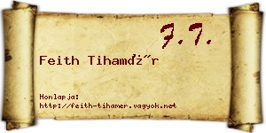 Feith Tihamér névjegykártya